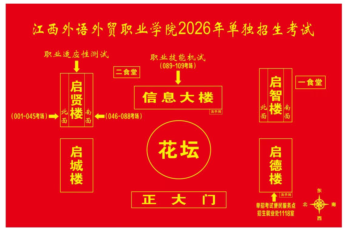 考场分布总指引图
